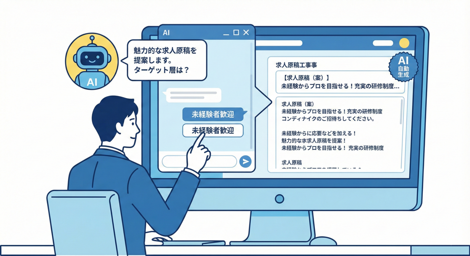 AIによる求人企業向けの求人原稿作成補助機能