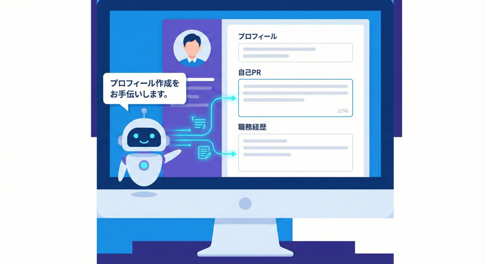 AIによる求職者プロフィール原稿作成補助機能